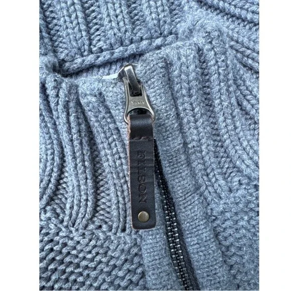Filson Genuine Garment Women's Knit Zip Front Sweater Gray Size Medium Peru - Picture 3 of 9